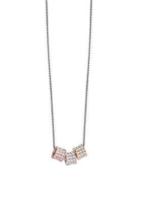Tricolour plated chain necklace ubn21592